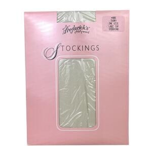 New Vintage 90's Frederick's of Hollywood Thigh High Lace Stockings Ivory White